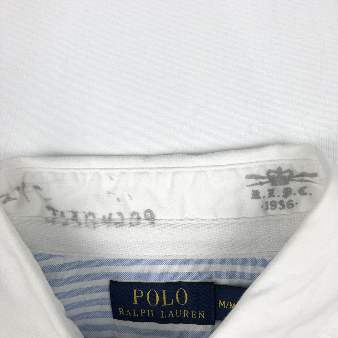 Ralph Lauren POLO RALPH LAUREN Short-Sleeve Striped Cleric Shirt, Men's Size M (approx.) cotton Blue type light blue Vintage Second Hand