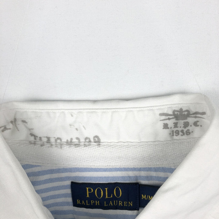 Ralph Lauren POLO RALPH LAUREN Short-Sleeve Striped Cleric Shirt, Men's Size M (approx.) cotton Blue type light blue Vintage Second Hand