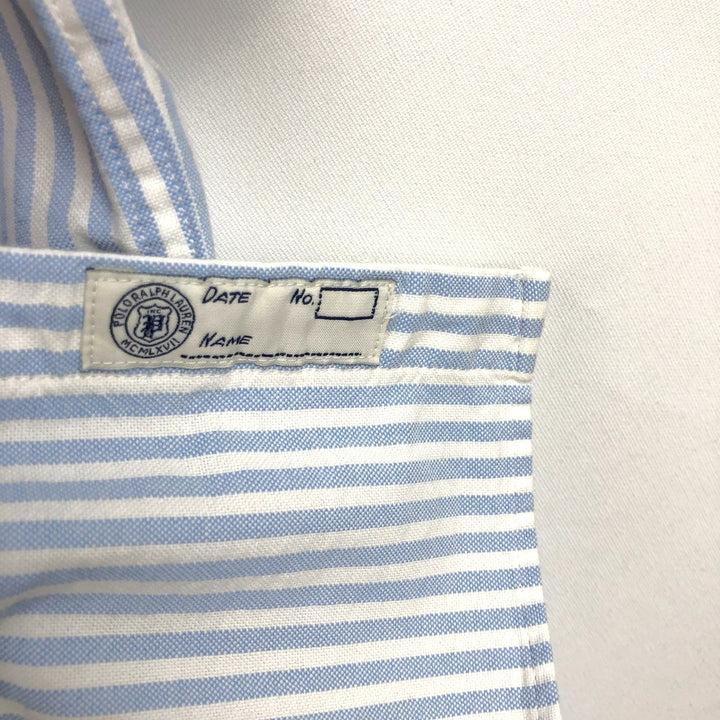 Ralph Lauren POLO RALPH LAUREN Short-Sleeve Striped Cleric Shirt, Men's Size M (approx.) cotton Blue type light blue Vintage Second Hand