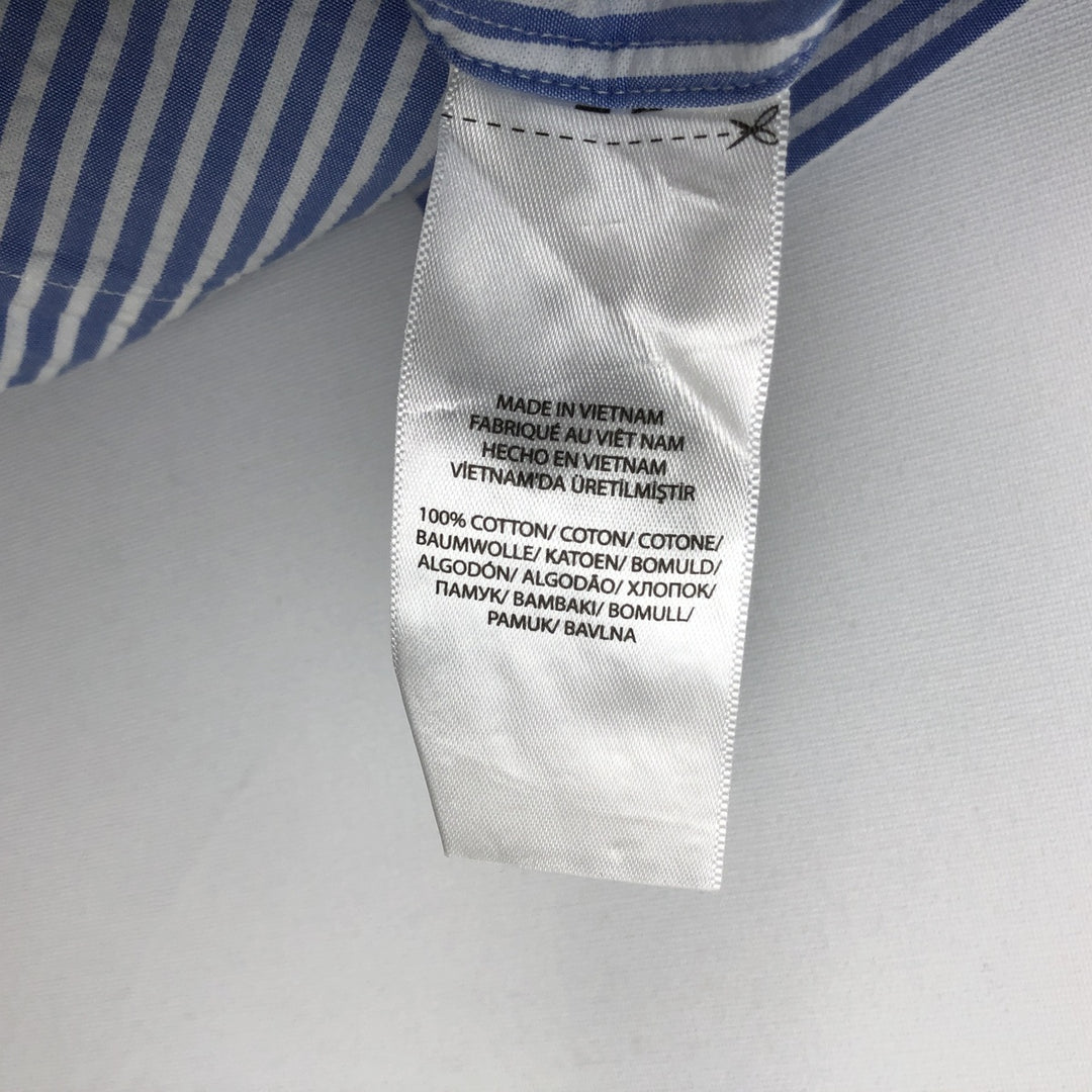 Ralph Lauren Seersucker Short Sleeve Button-Down Striped Shirt, Men's Size L cotton blue type Vintage Second Hand