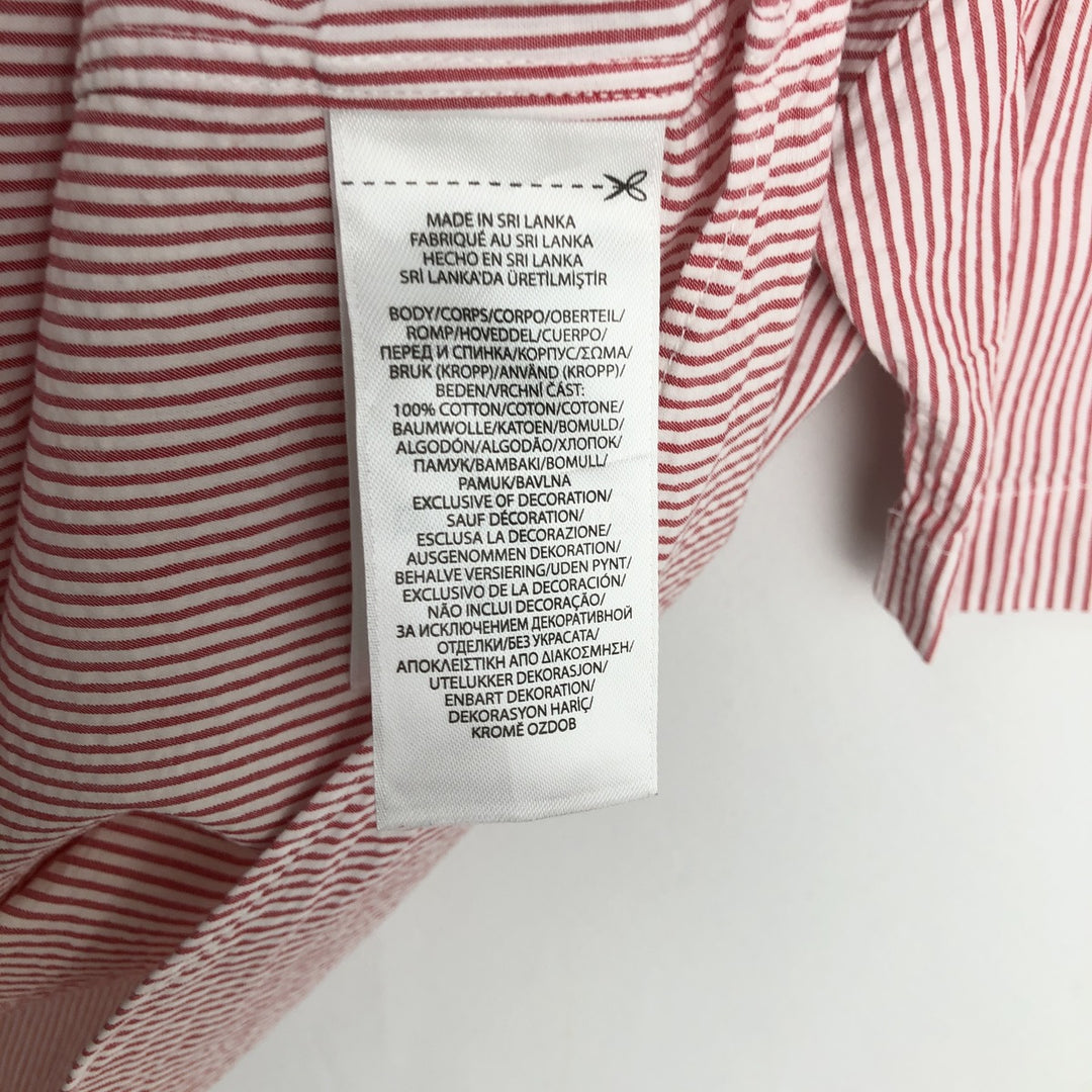 Ralph Lauren POLO RALPH LAUREN CLASSIC FIT Short-Sleeve Button-Down Striped Shirt, Men's Size S (approx.) cotton red type Vintage Second Hand