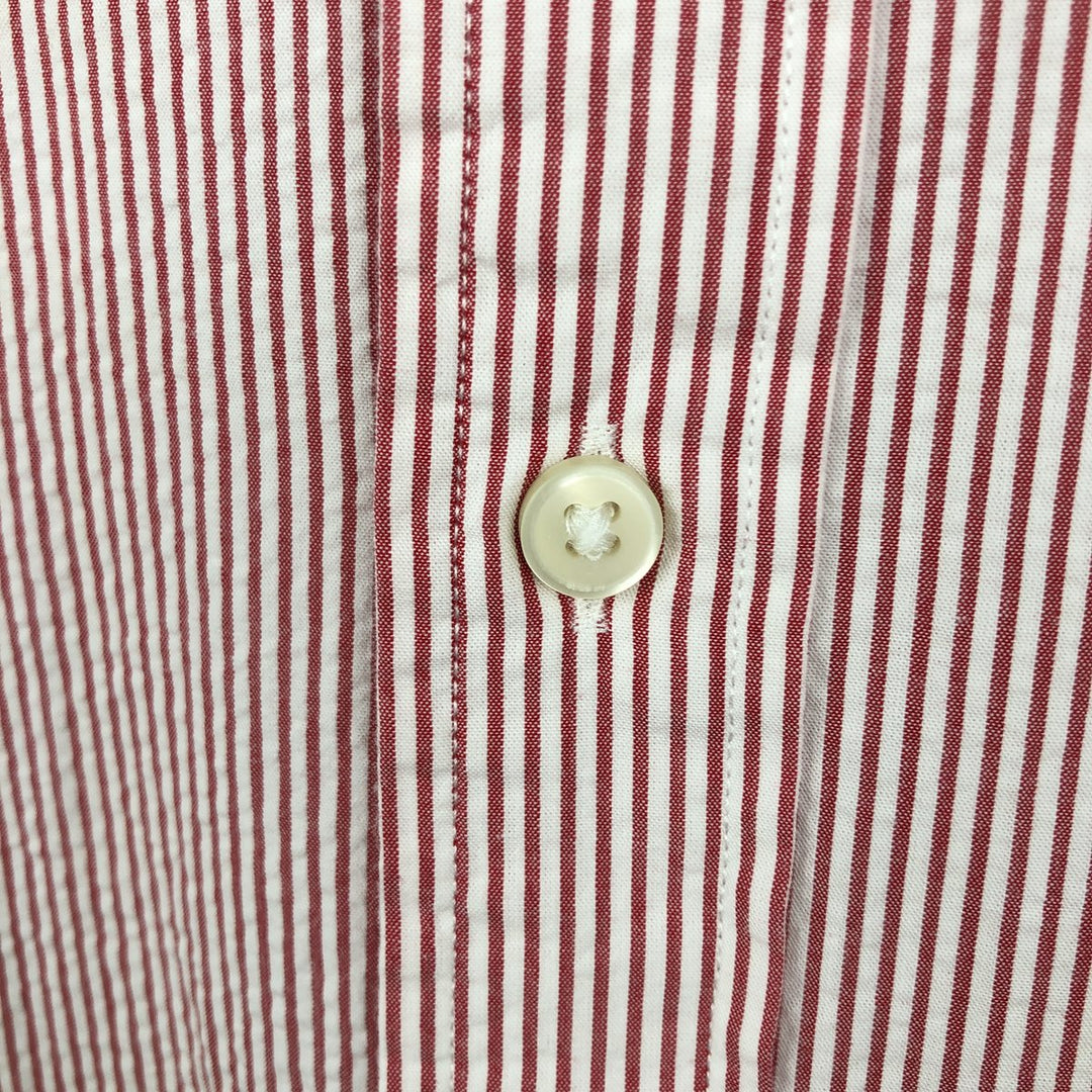 Ralph Lauren POLO RALPH LAUREN CLASSIC FIT Short-Sleeve Button-Down Striped Shirt, Men's Size S (approx.) cotton red type Vintage Second Hand