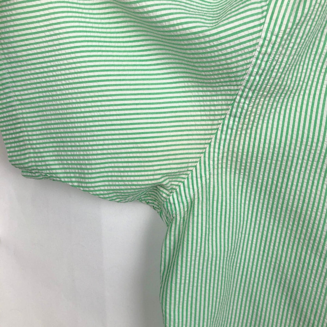 Ralph Lauren CLASSIC FIT Classic Fit Seersucker Short Sleeve Button Down Striped Shirt Men's XL cotton green type Vintage Second Hand