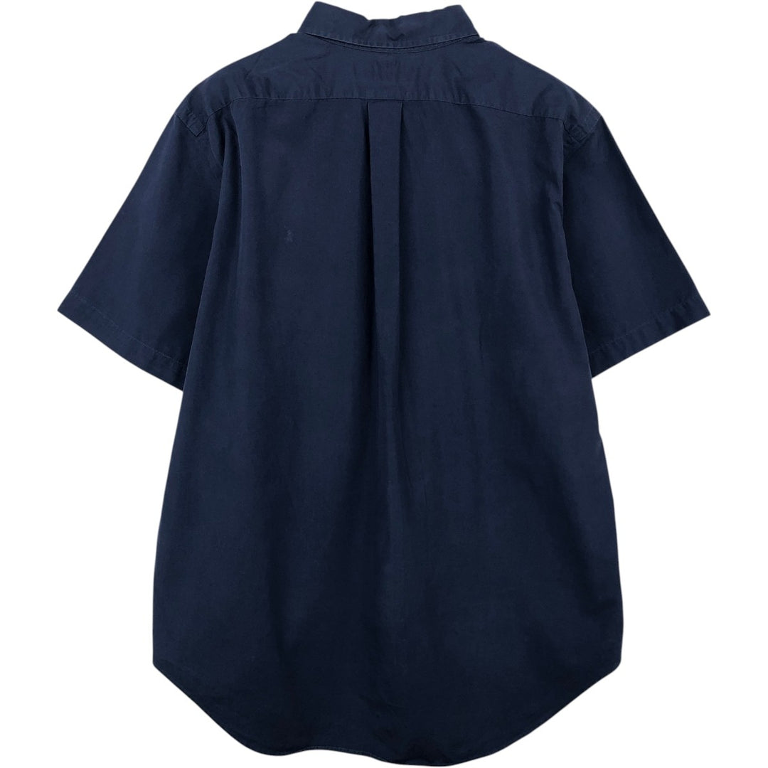 Ralph Lauren Classic Fit short sleeve button down shirt, men's size L cotton navy blue type Vintage Second Hand