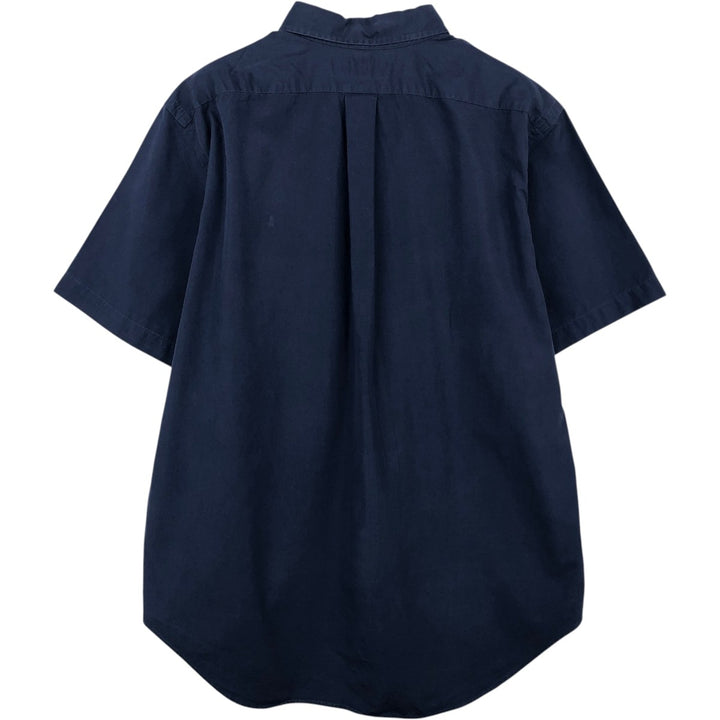 Ralph Lauren Classic Fit short sleeve button down shirt, men's size L cotton navy blue type Vintage Second Hand