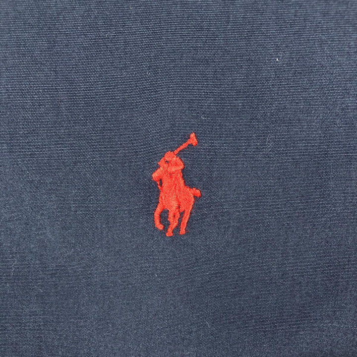 Ralph Lauren Classic Fit short sleeve button down shirt, men's size L cotton navy blue type Vintage Second Hand