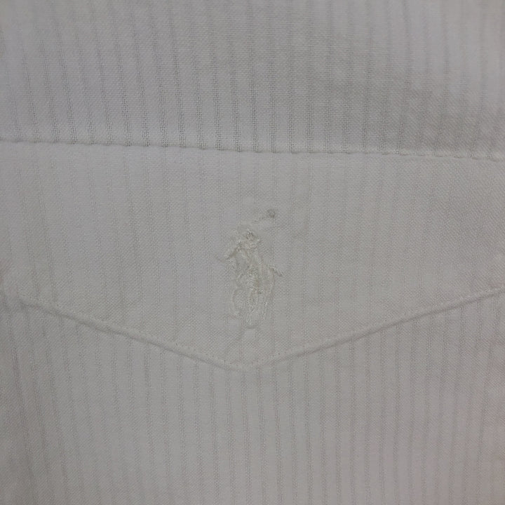 Ralph Lauren Seersucker short sleeve button down shirt, men's size L cotton white type Vintage Second Hand