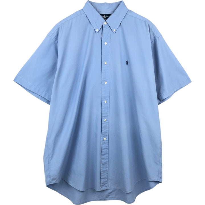 Ralph Lauren BLAKE short sleeve button down shirt, men's XL size cotton blue type Vintage Second Hand