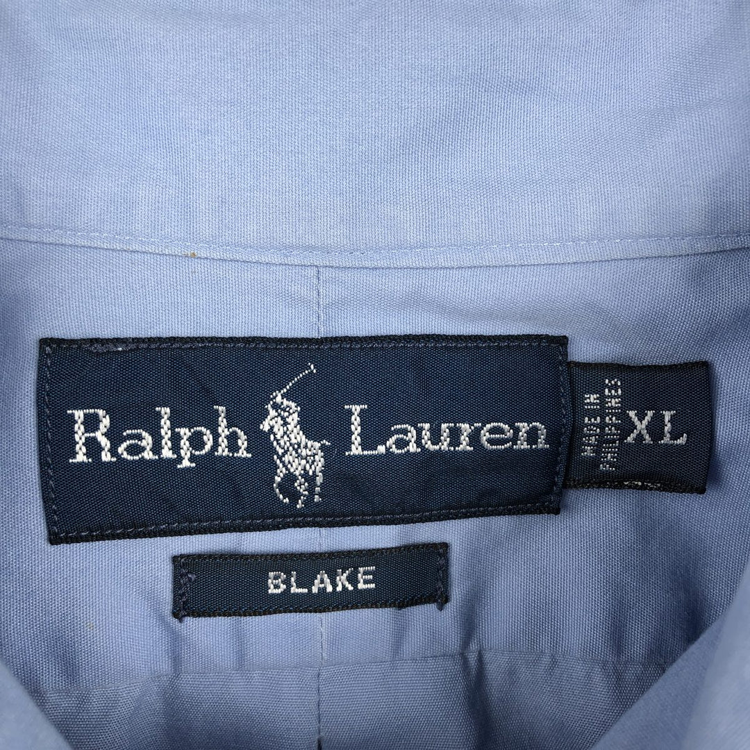 Ralph Lauren BLAKE short sleeve button down shirt, men's XL size cotton blue type Vintage Second Hand
