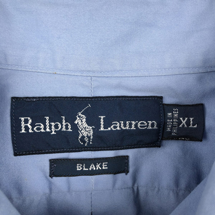 Ralph Lauren BLAKE short sleeve button down shirt, men's XL size cotton blue type Vintage Second Hand