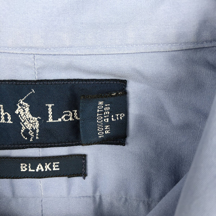 Ralph Lauren BLAKE short sleeve button down shirt, men's XL size cotton blue type Vintage Second Hand