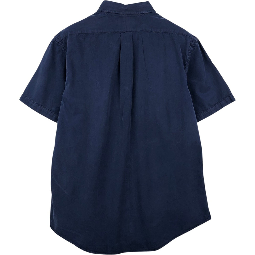 Ralph Lauren POLO by Ralph Lauren CUSTOM FIT short sleeve button down shirt, men's size L silk navy blue type Vintage Second Hand