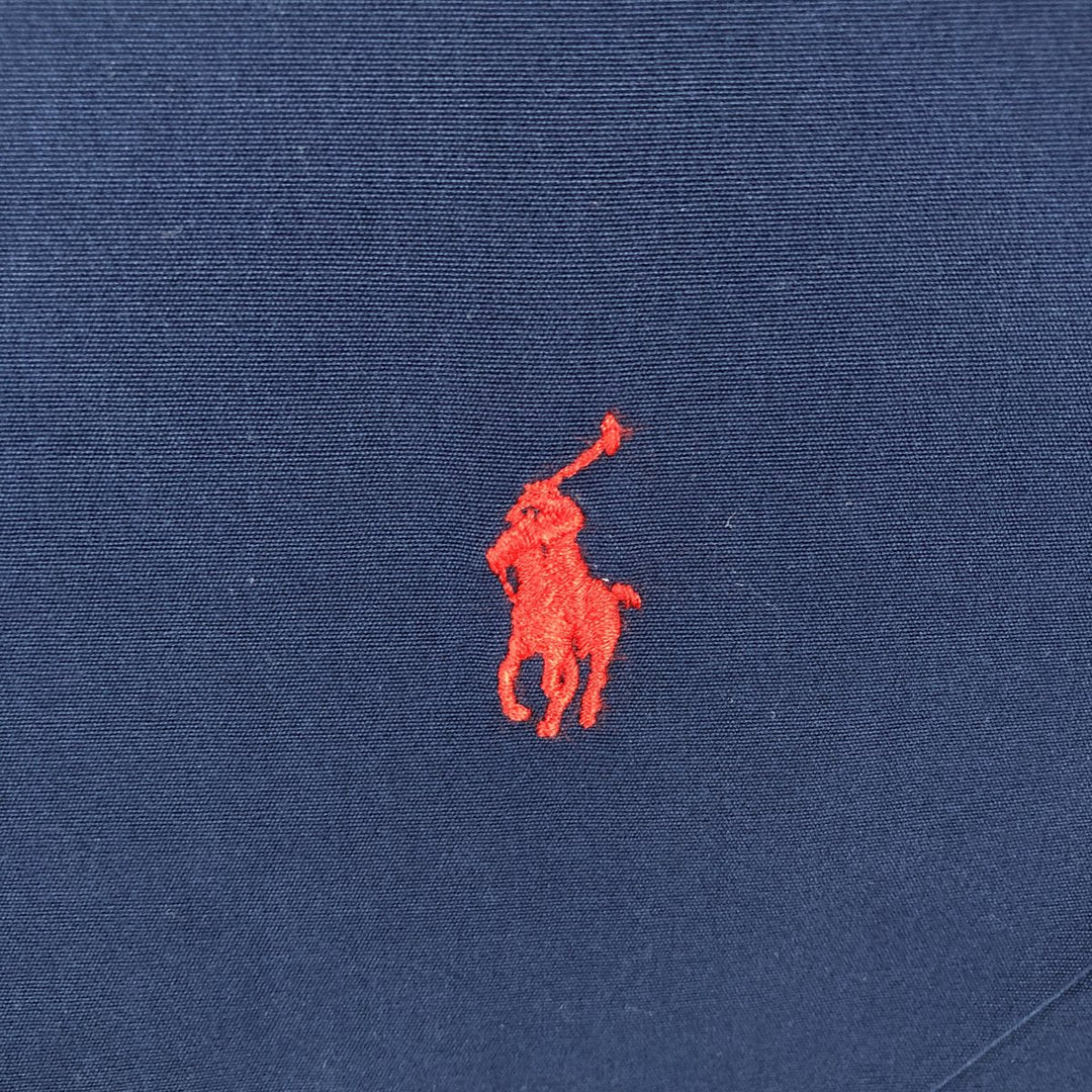 Ralph Lauren Classic Fit short sleeve button down shirt, men's size L cotton navy blue type Vintage Second Hand