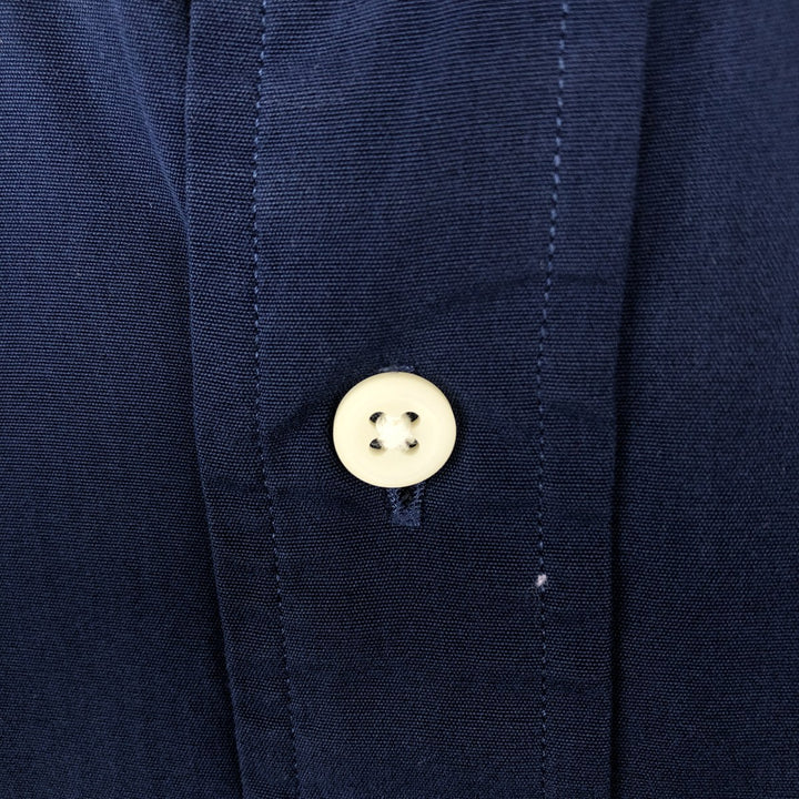 Ralph Lauren Classic Fit short sleeve button down shirt, men's size L cotton navy blue type Vintage Second Hand