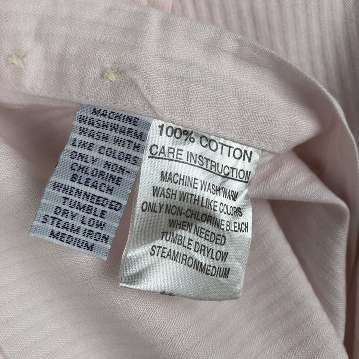 Ralph Lauren CUSTOM FIT short sleeve button down shirt, men's size L cotton pink type Vintage Second Hand