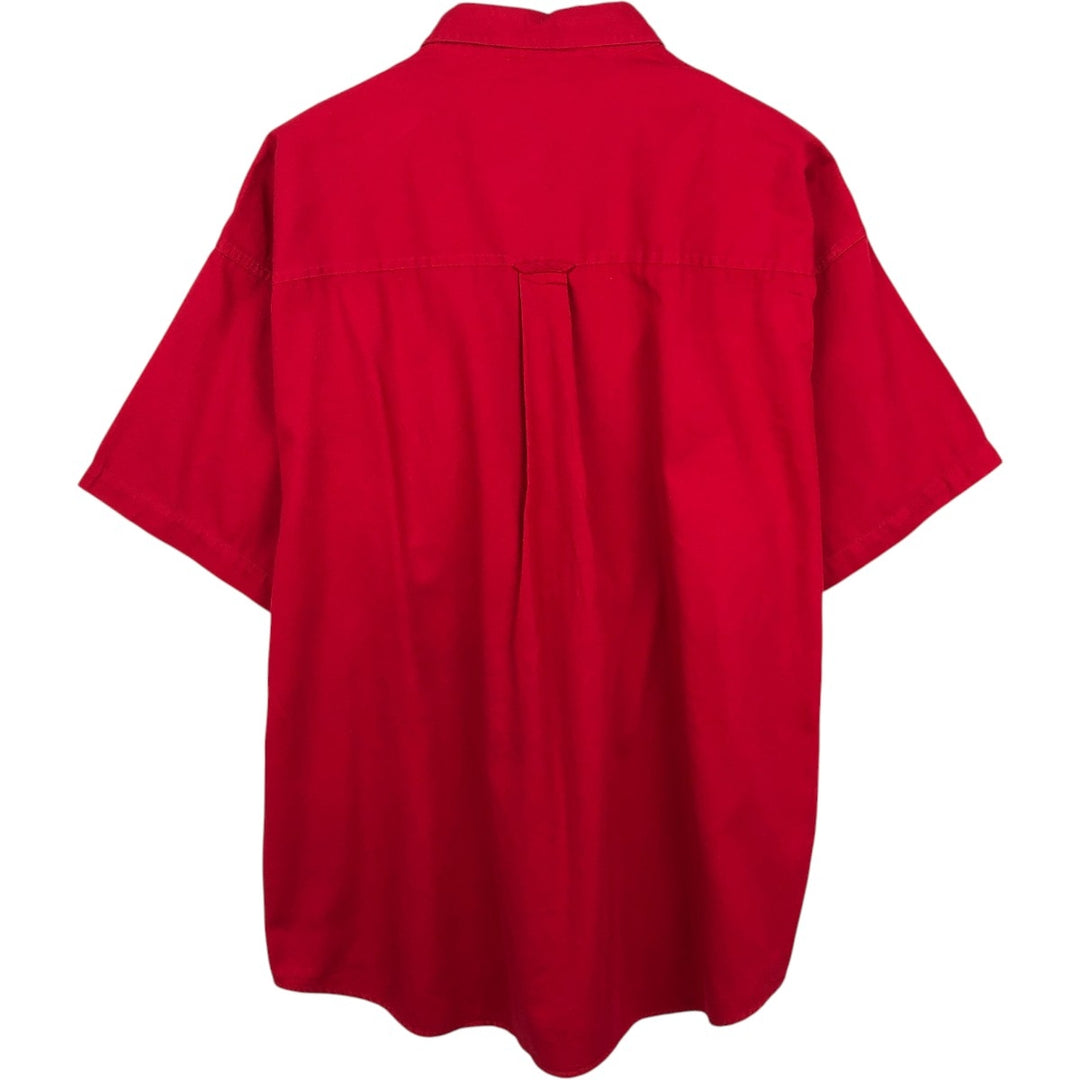 Ralph Lauren CHAPS short sleeve button down shirt for men, equivalent to XL cotton red type Vintage Second Hand