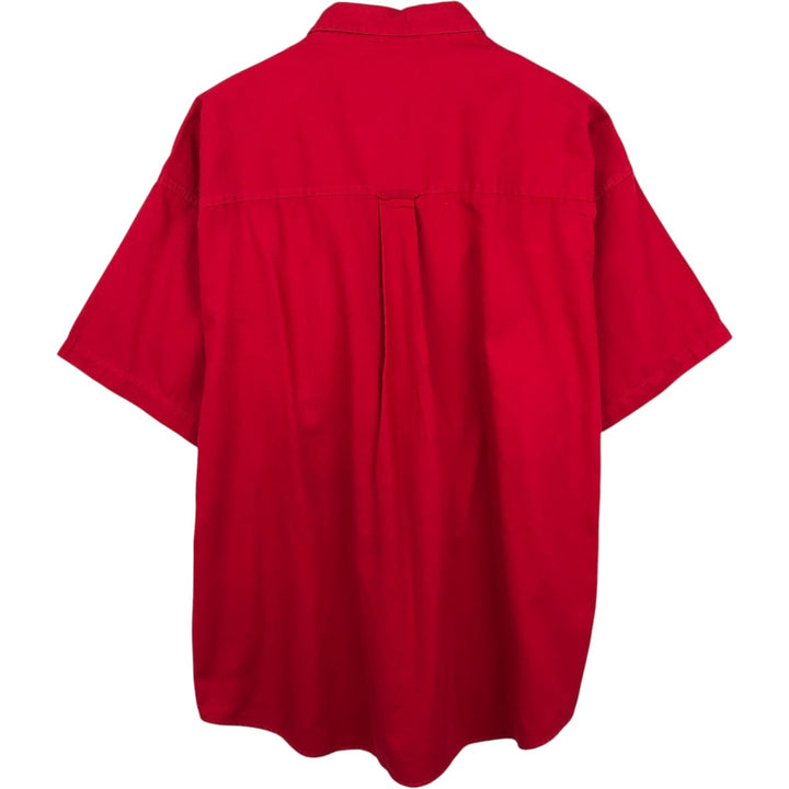 Ralph Lauren CHAPS short sleeve button down shirt for men, equivalent to XL cotton red type Vintage Second Hand