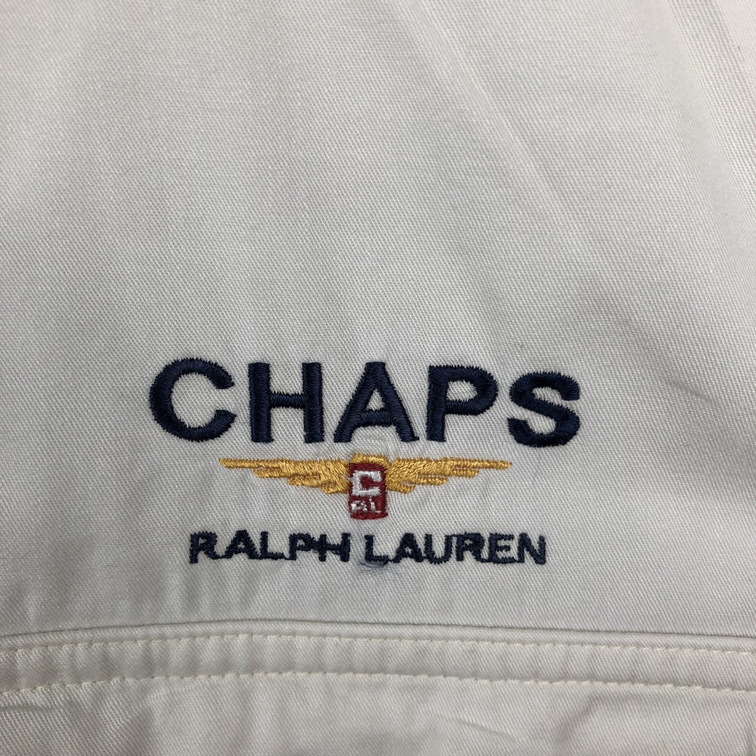 Ralph Lauren CHAPS short sleeve button down shirt for men, equivalent to XL cotton Beige type Vintage Second Hand