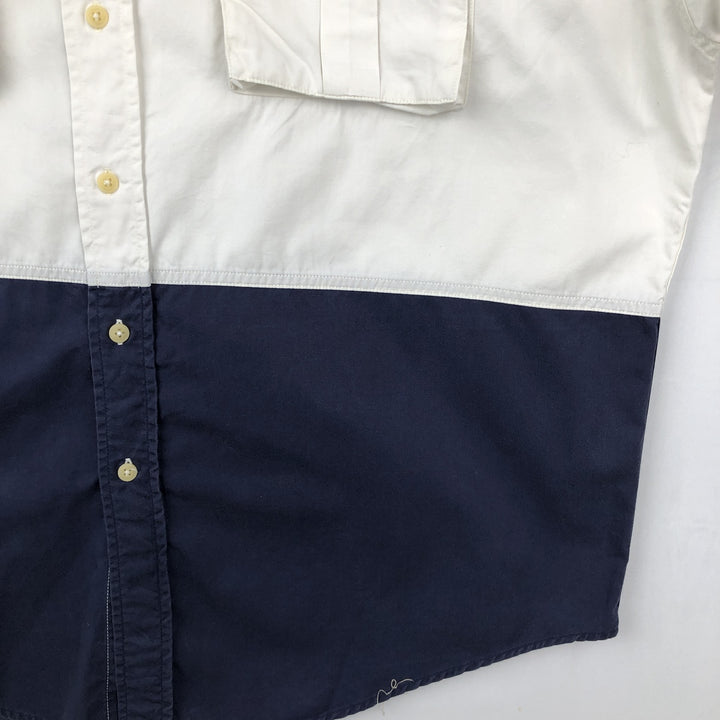 Ralph Lauren CHAPS short sleeve button down shirt for men, equivalent to XL cotton Beige type Vintage Second Hand