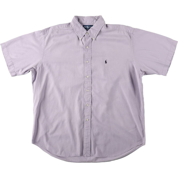 Ralph Lauren BLAKE short sleeve button down shirt, men's XL size silk purple type Vintage Second Hand