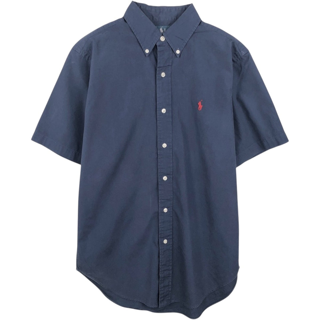 Ralph Lauren Classic Fit Short Sleeve Button Down Shirt Men's Size S cotton navy blue type Vintage Second Hand