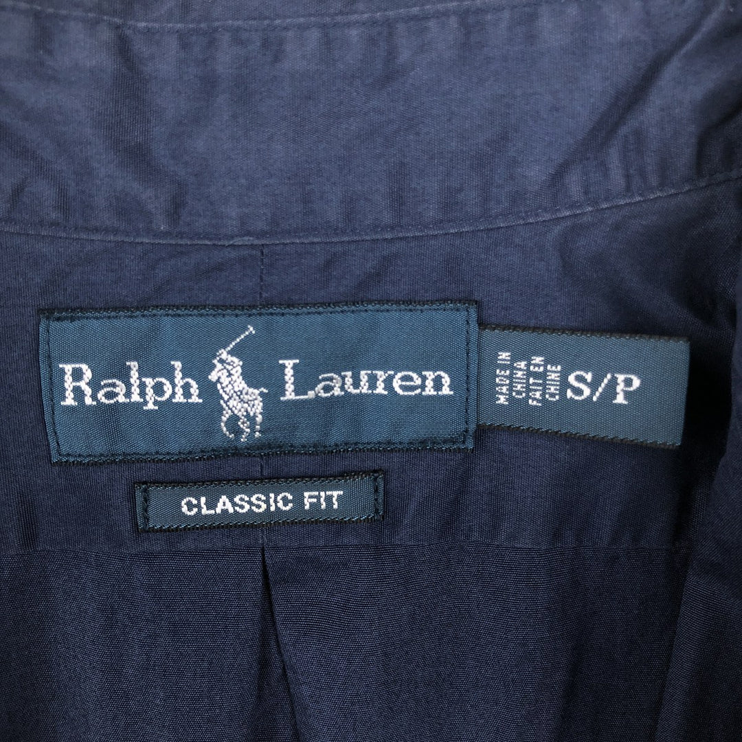 Ralph Lauren Classic Fit Short Sleeve Button Down Shirt Men's Size S cotton navy blue type Vintage Second Hand