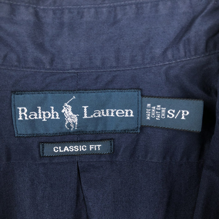 Ralph Lauren Classic Fit Short Sleeve Button Down Shirt Men's Size S cotton navy blue type Vintage Second Hand
