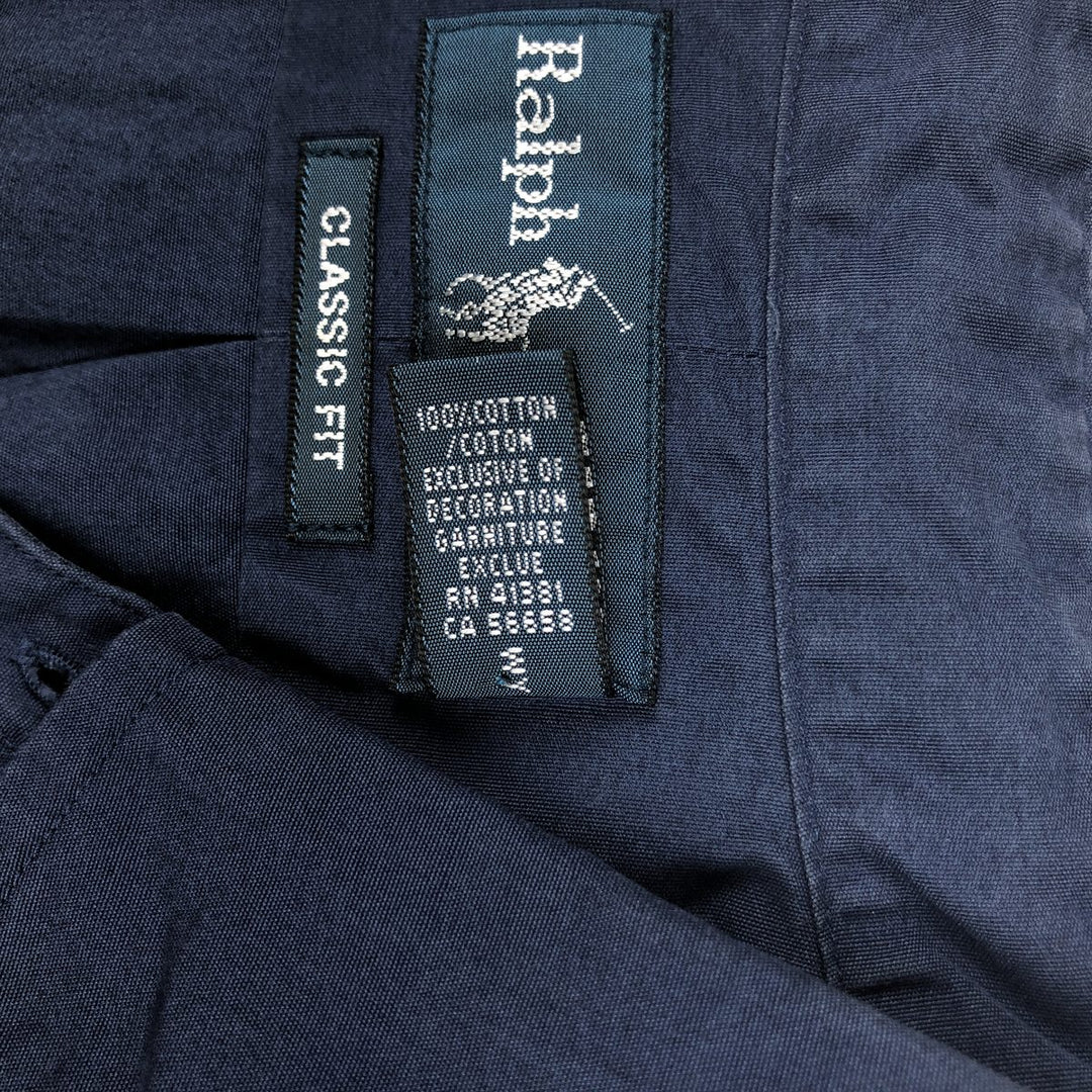 Ralph Lauren Classic Fit Short Sleeve Button Down Shirt Men's Size S cotton navy blue type Vintage Second Hand