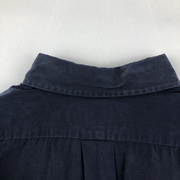 Ralph Lauren Classic Fit short sleeve button down shirt, men's size M cotton navy blue type Vintage Second Hand