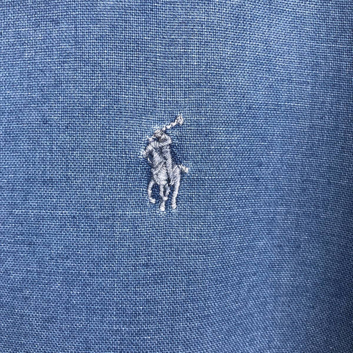Ralph Lauren CLASSIC FIT INDIGO Short-Sleeve Button-Down Shirt, Men's Size XL (approx.) cotton Indigo Vintage Second Hand