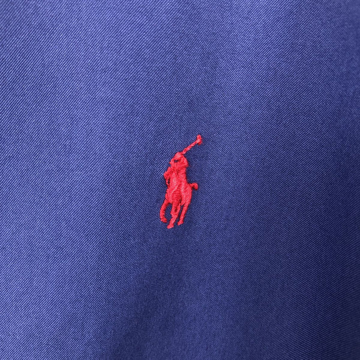 Ralph Lauren Featherweight Twill Short-Sleeve Button-Down Shirt, Men's Size XL (approx.) cotton navy blue type Vintage Second Hand