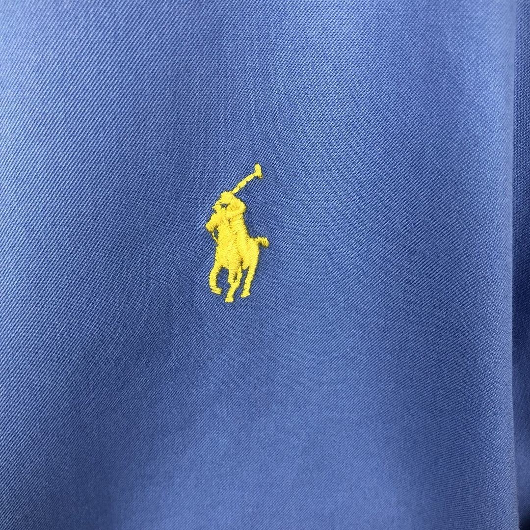 Ralph Lauren Featherweight Twill Short-Sleeve Button-Down Shirt, Men's Size XL (approx.) cotton blue type Vintage Second Hand