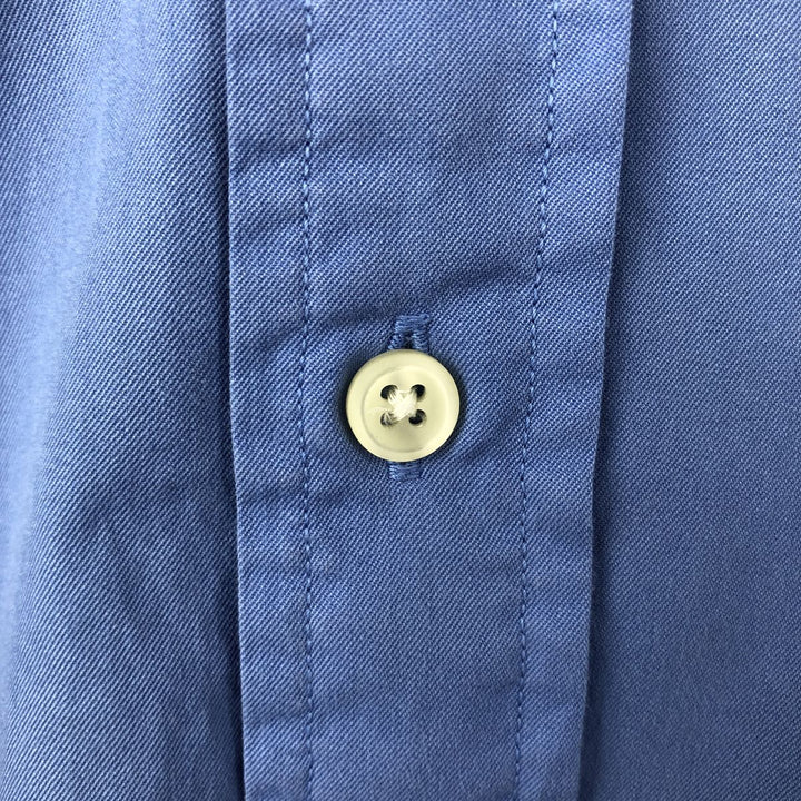 Ralph Lauren Featherweight Twill Short-Sleeve Button-Down Shirt, Men's Size XL (approx.) cotton blue type Vintage Second Hand