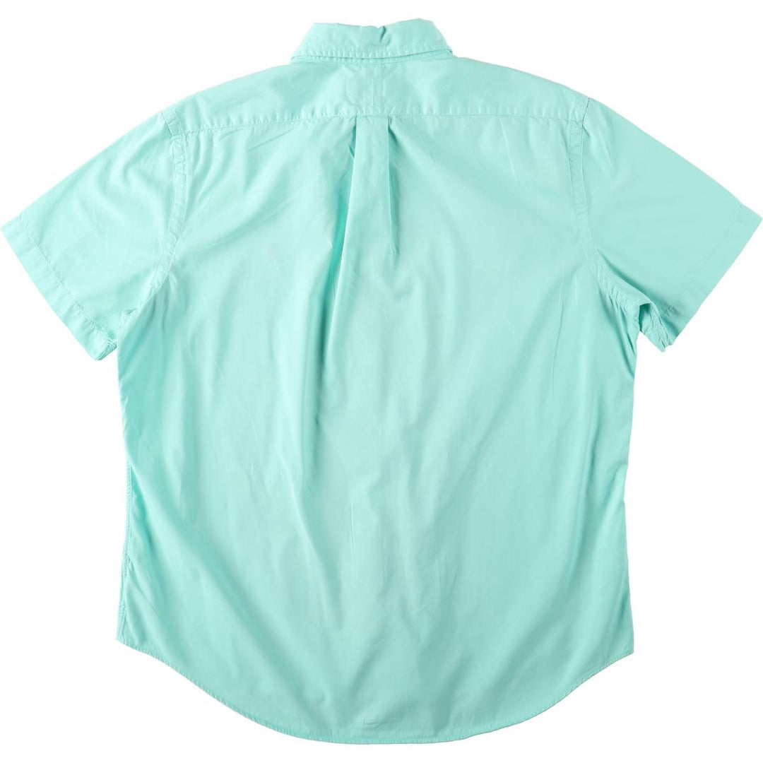 Ralph Lauren POLO RALPH LAUREN short sleeve button down shirt men's size L cotton Emerald green Vintage Second Hand