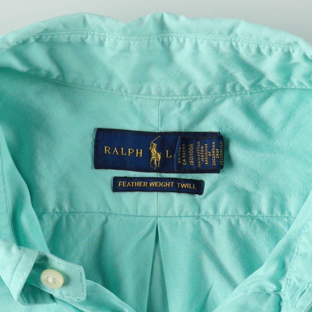 Ralph Lauren POLO RALPH LAUREN short sleeve button down shirt men's size L cotton Emerald green Vintage Second Hand