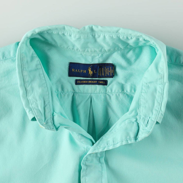 Ralph Lauren POLO RALPH LAUREN short sleeve button down shirt men's size L cotton Emerald green Vintage Second Hand