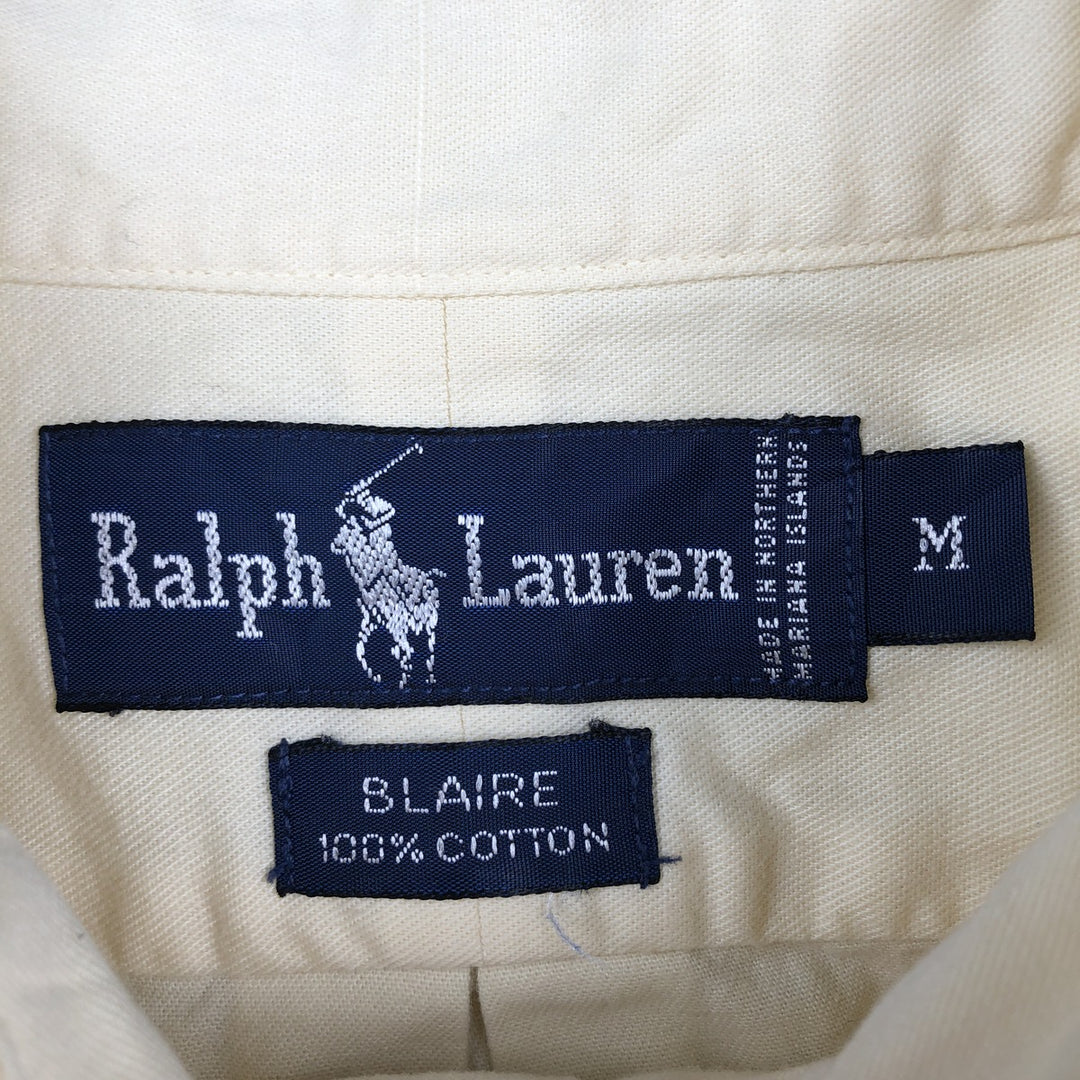 Ralph Lauren BLAIRE Short-Sleeve Button-Down Shirt, Men's Size M (equivalent) cotton yellow type Vintage Second Hand