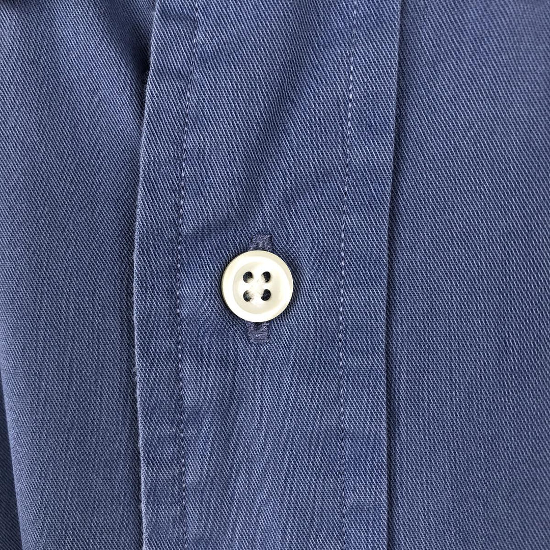 Ralph Lauren POLO by Ralph Lauren CUSTOM FIT short sleeve button down shirt, men's size L cotton blue type Vintage Second Hand