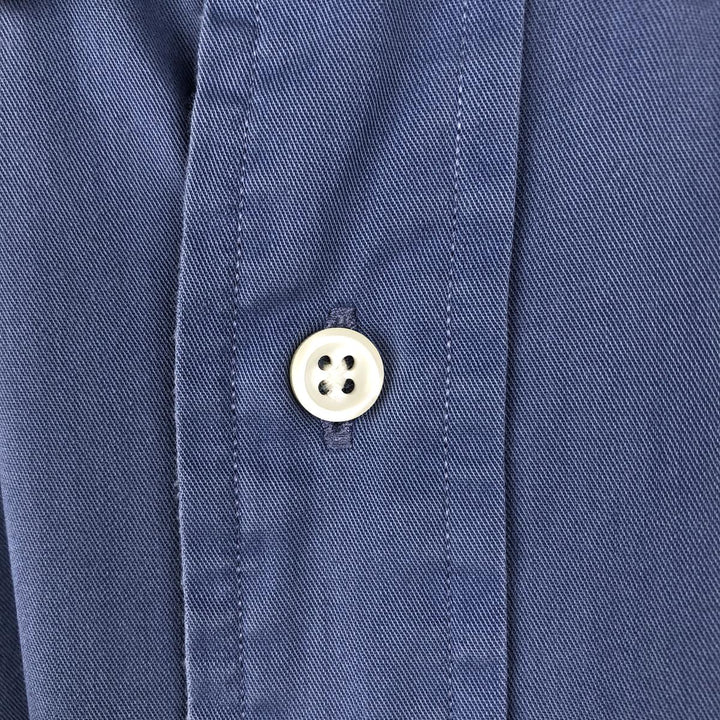Ralph Lauren POLO by Ralph Lauren CUSTOM FIT short sleeve button down shirt, men's size L cotton blue type Vintage Second Hand