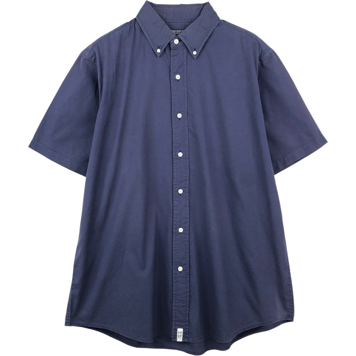 Ralph Lauren POLO JEANS COMPANY Short-Sleeve Button-Down Shirt, Men's Size L (approx.) cotton navy blue type Vintage Second Hand
