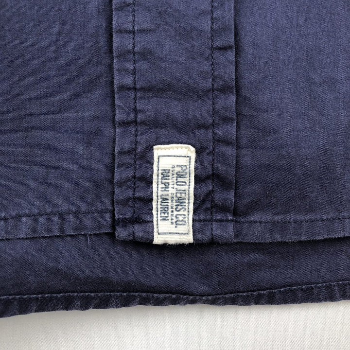 Ralph Lauren POLO JEANS COMPANY Short-Sleeve Button-Down Shirt, Men's Size L (approx.) cotton navy blue type Vintage Second Hand