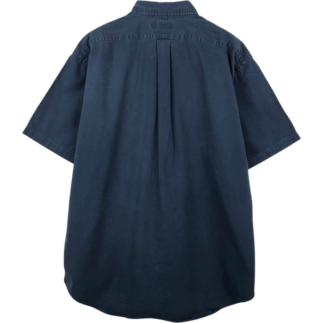 Ralph Lauren BLAKE short sleeve button down shirt, men's XL size cotton navy blue type Vintage Second Hand