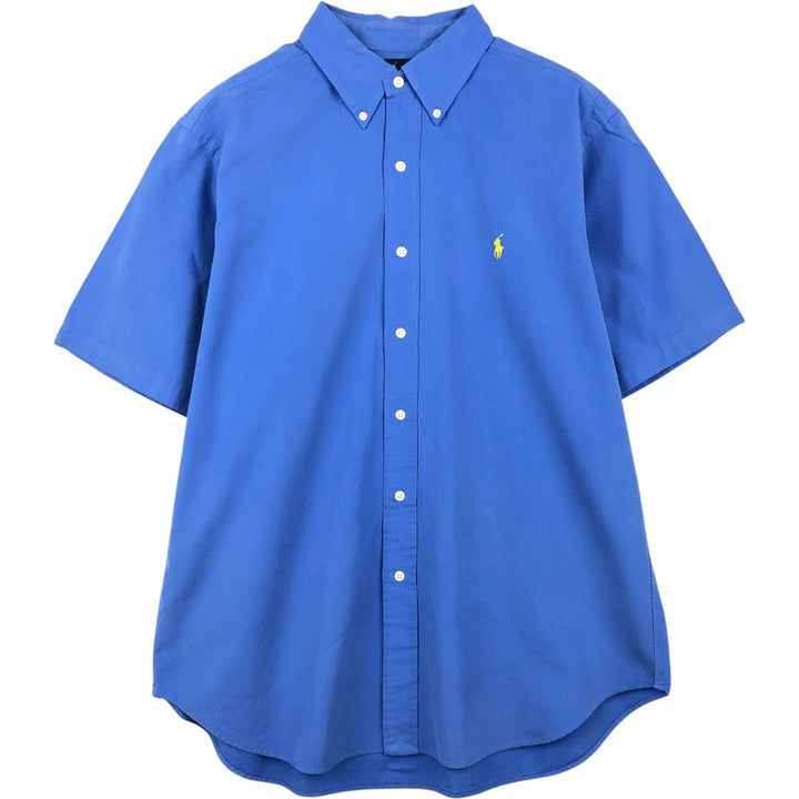 Ralph Lauren Classic Fit short sleeve button down shirt, men's size L cotton blue type Vintage Second Hand