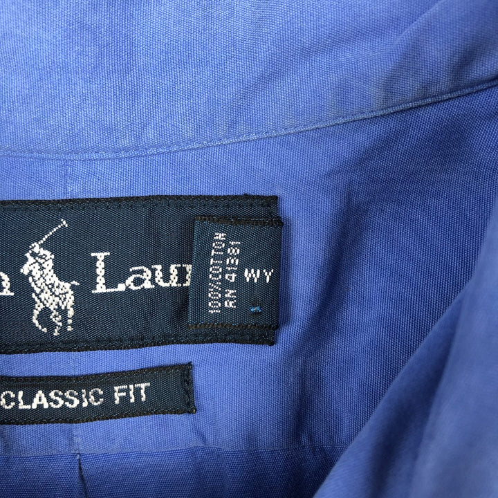 Ralph Lauren Classic Fit short sleeve button down shirt, men's size L cotton blue type Vintage Second Hand