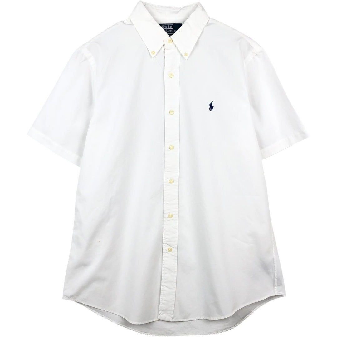 Ralph Lauren POLO by Ralph Lauren CUSTOM FIT short sleeve button down shirt, men's size L cotton white type Vintage Second Hand