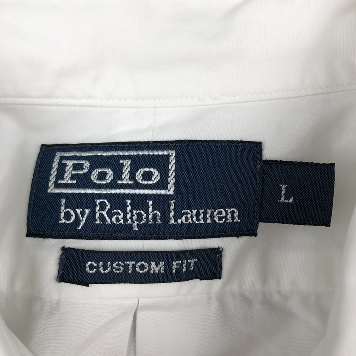 Ralph Lauren POLO by Ralph Lauren CUSTOM FIT short sleeve button down shirt, men's size L cotton white type Vintage Second Hand
