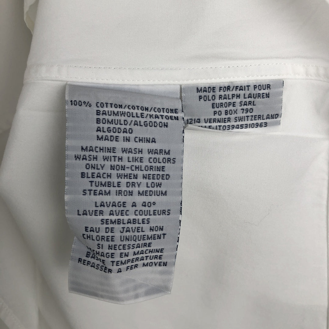 Ralph Lauren POLO by Ralph Lauren CUSTOM FIT short sleeve button down shirt, men's size L cotton white type Vintage Second Hand