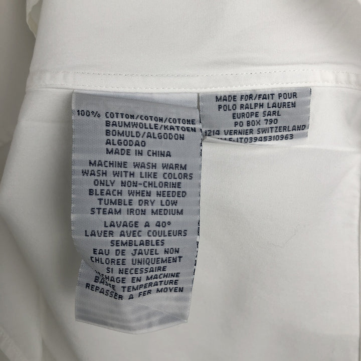 Ralph Lauren POLO by Ralph Lauren CUSTOM FIT short sleeve button down shirt, men's size L cotton white type Vintage Second Hand