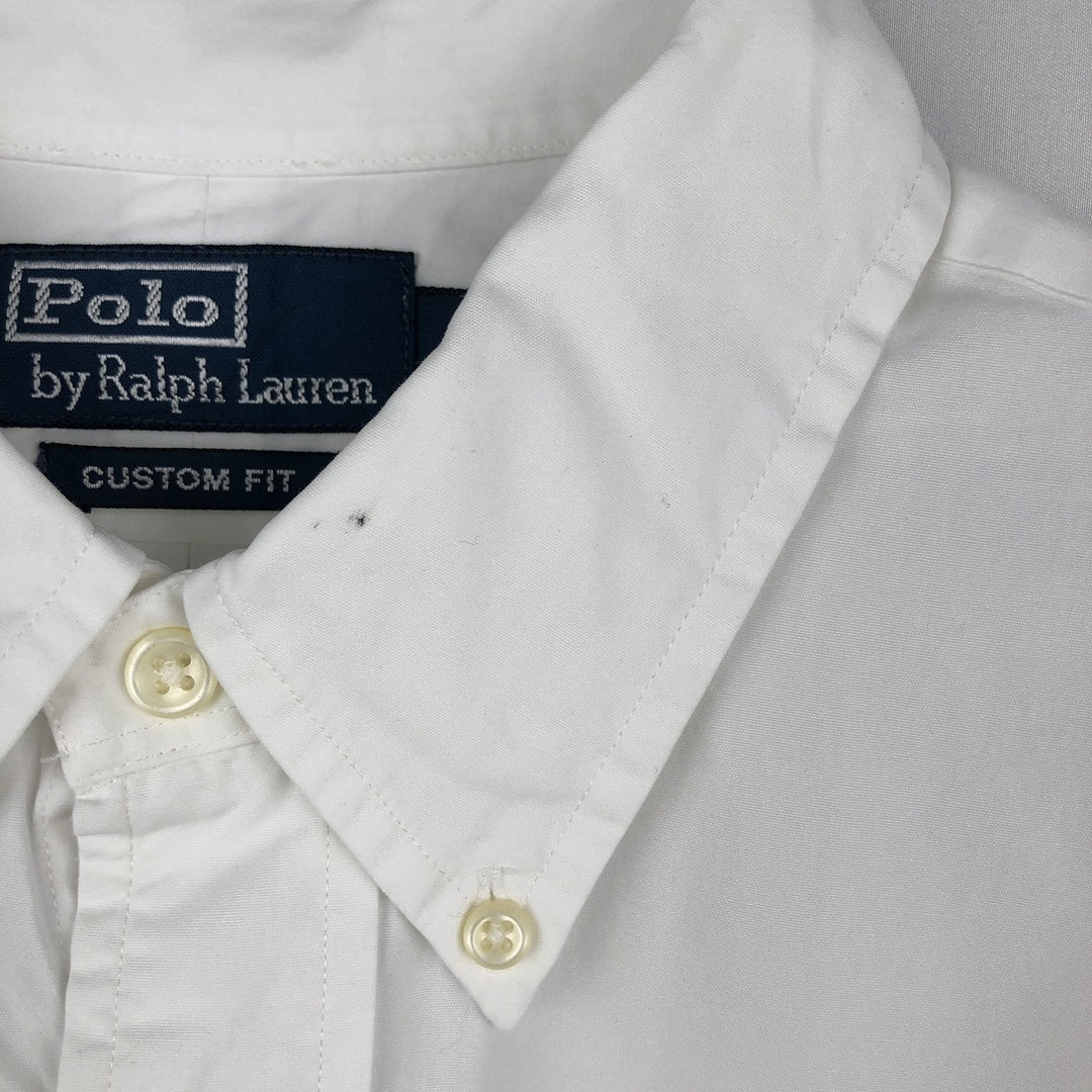 Ralph Lauren POLO by Ralph Lauren CUSTOM FIT short sleeve button down shirt, men's size L cotton white type Vintage Second Hand