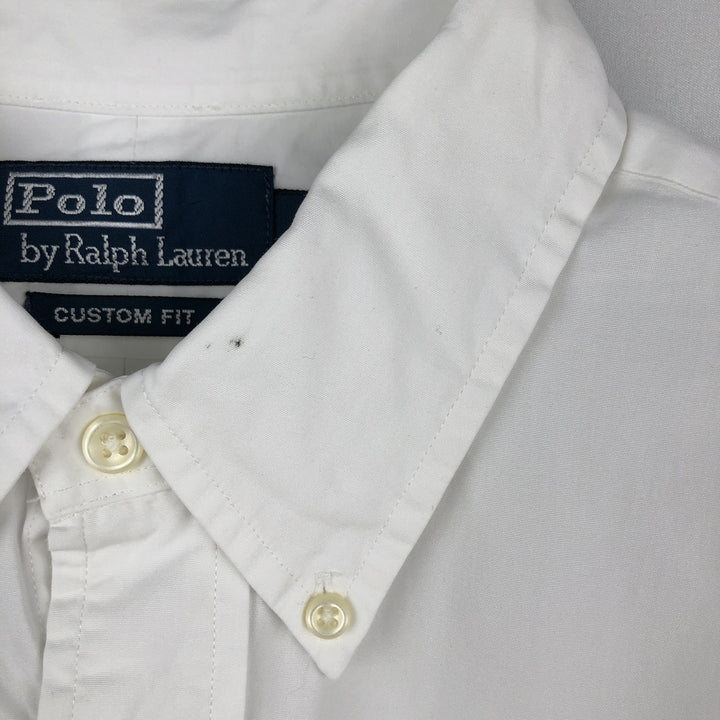 Ralph Lauren POLO by Ralph Lauren CUSTOM FIT short sleeve button down shirt, men's size L cotton white type Vintage Second Hand